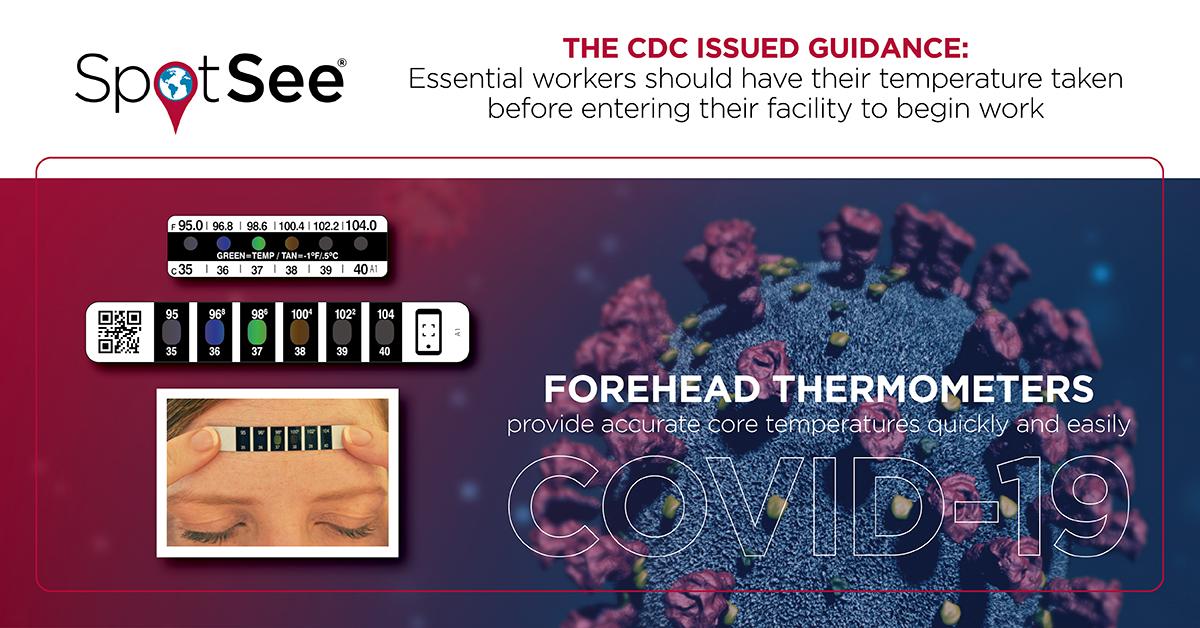 SpotSee Provides Self Applied Forehead Thermometers to Help Prevent