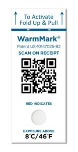 WarmMark QR temperature indicator for temperature-sensitive shipment visibility