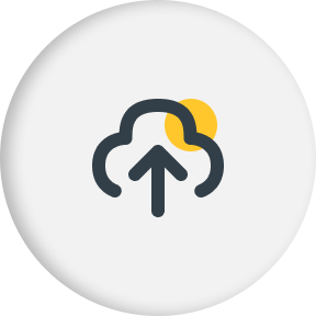 upload to cloud icon on a stylized background