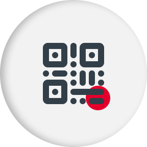 qr code icon on a stylized background